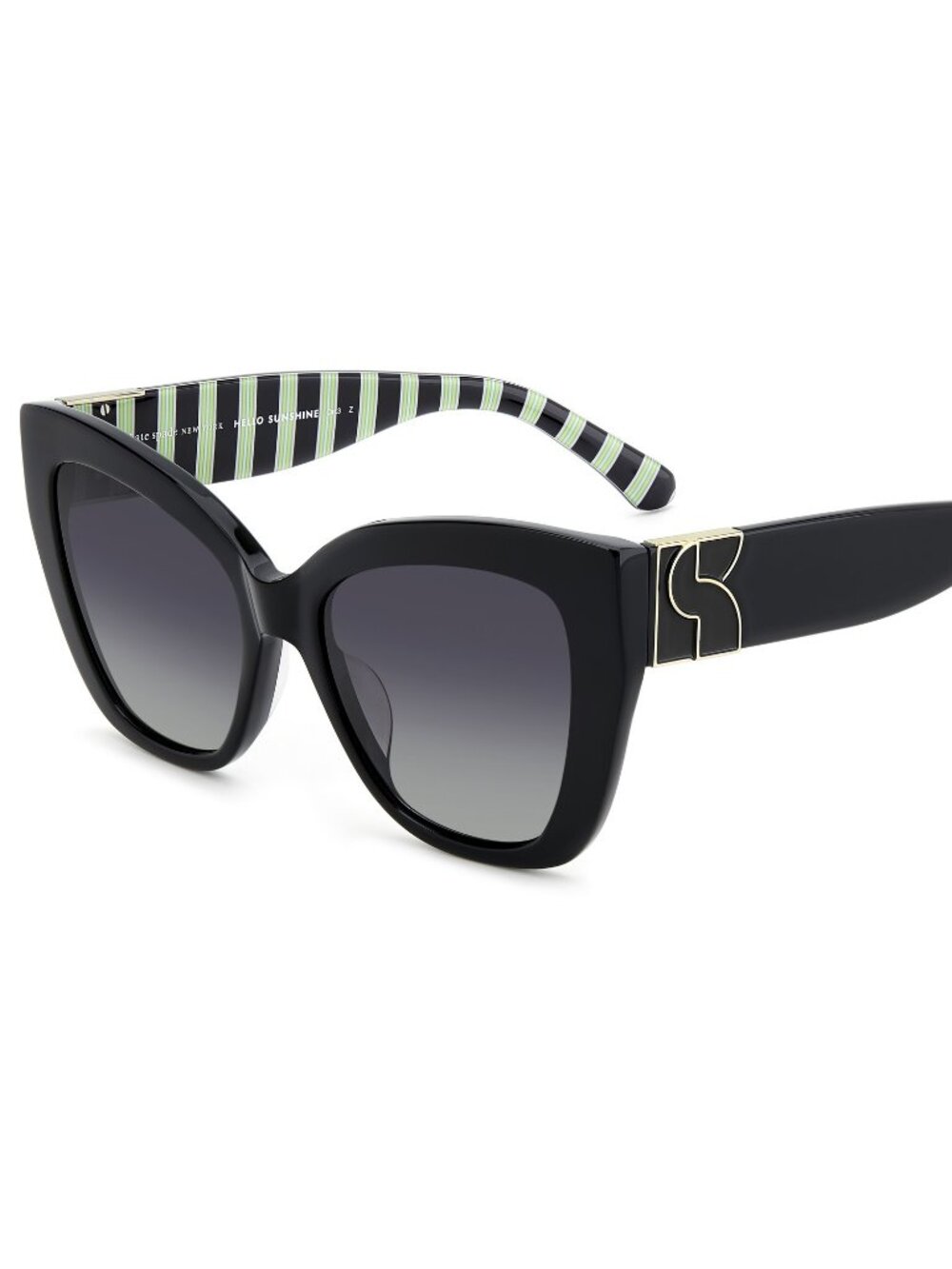 NEW KATE SPADE BEXLEY/G/S 0807WJ BLACK GREY POLARIZED AUTHENTIC SUNGLASSES - Picture 2 of 5